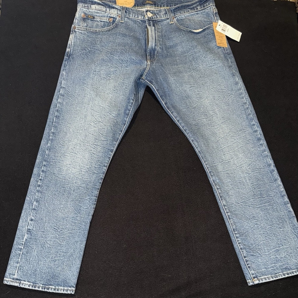 Polo Ralph Lauren The Varick Slim Straight Blue Stretch Denim Mens 36x30